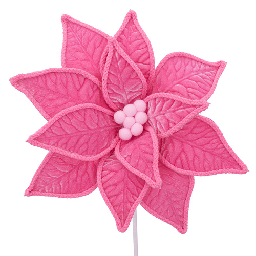 Candy Pink Velour Poinsettia