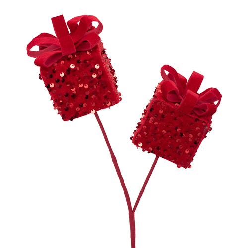 Red Sequin Gift Box Pick