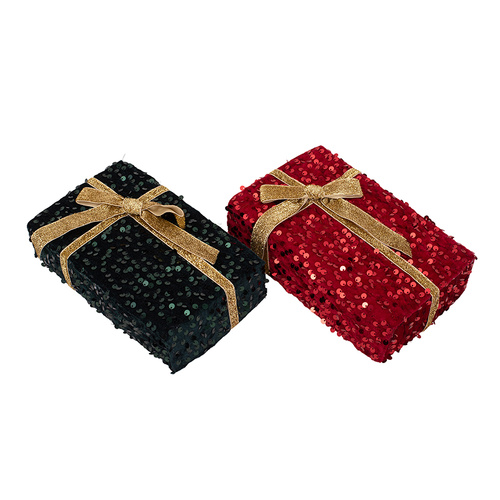 Sequin Gift Box Ornaments