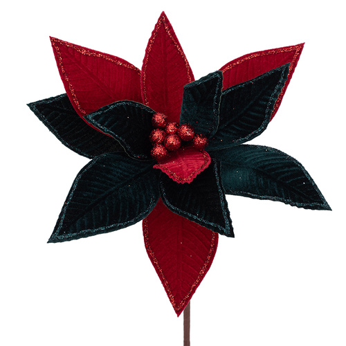 Toned Velvet Poinsettia w/Clip