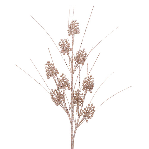 Champagne Giltter Pinecone Spray 68cm