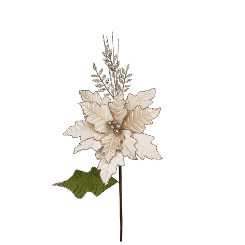 Gold Velvet Poinsettia w/ Champagne Glitter Spray