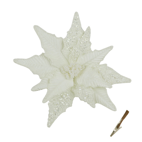 Ivory Poinsettia w/ Pearls 