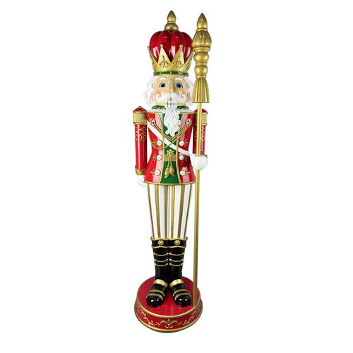 Traditional Nutcracker w/ Gold Staff