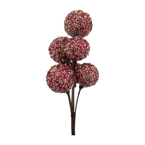 Frosted Red Bauble Pick