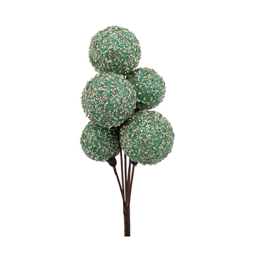 Frosted Green Bauble Pick