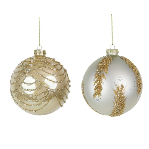 10cm Bauble w/ Glitter Finish