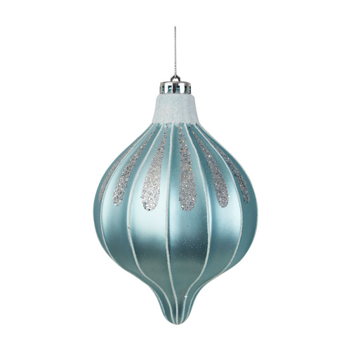 Artic Blue Finial W/Silver & White Finish