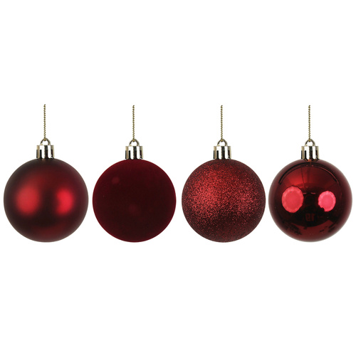 Mulberry Red Shatterproof Baubles 