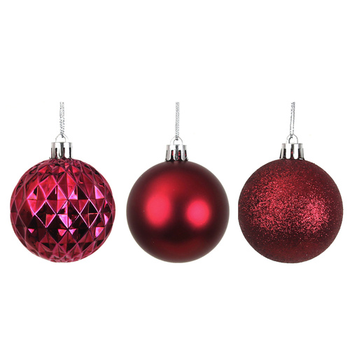 Mulberry Red Shatterproof Baubles 