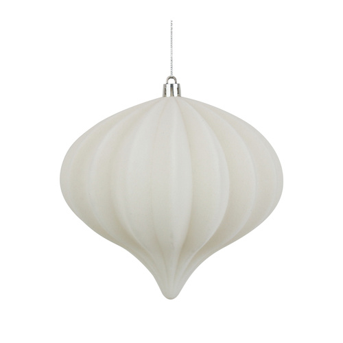 White Flocked Onion Finial