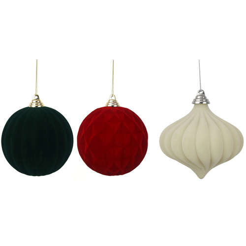 Coloured Flocked Baubles