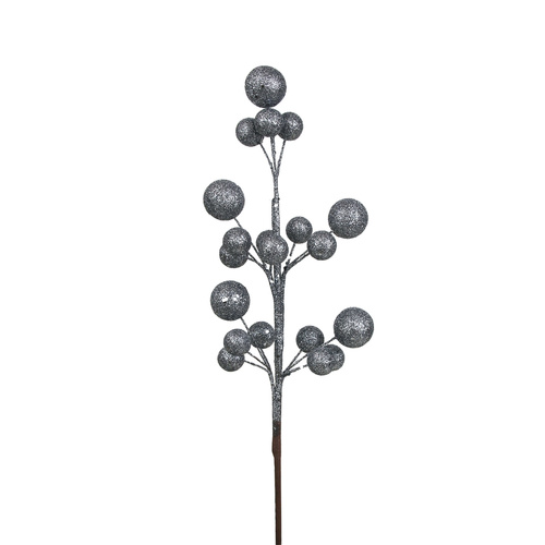 Gunmetal Glitter Balls On Pick