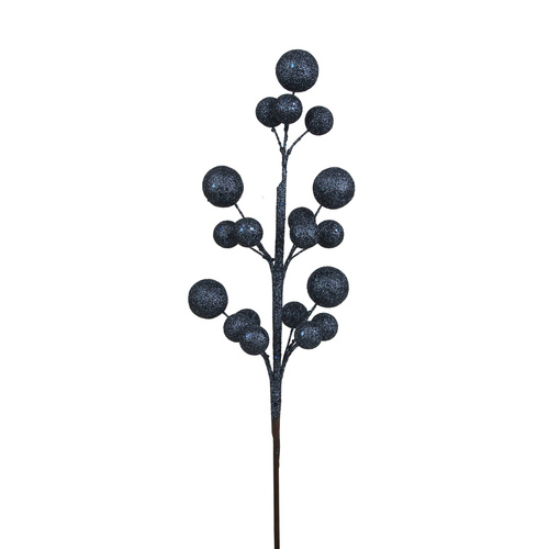 Navy Blue Glitter Balls On Pick