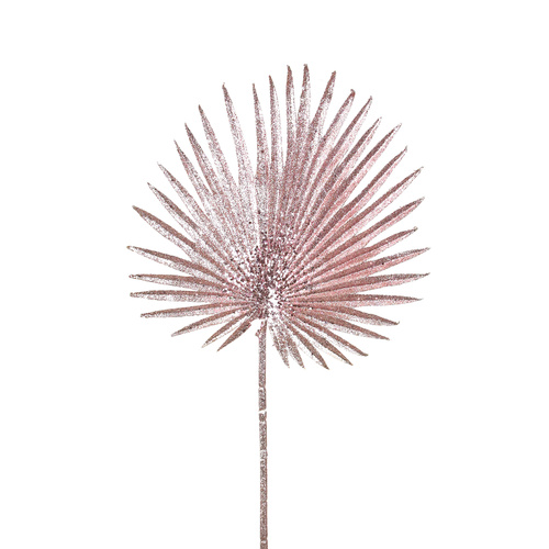 Pink Palm Leaf W/Beaded Details
