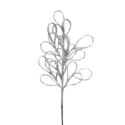 Silver 
Glitter Loop Stem