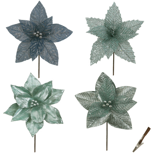 Sparkle Season Silver Poinsettias
