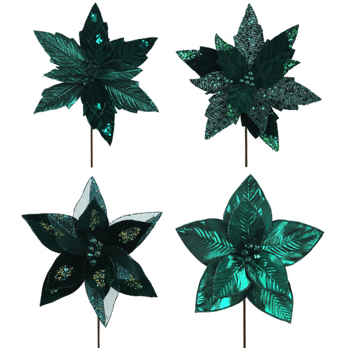 Mulled & Merry Emerald Green Poinsettias