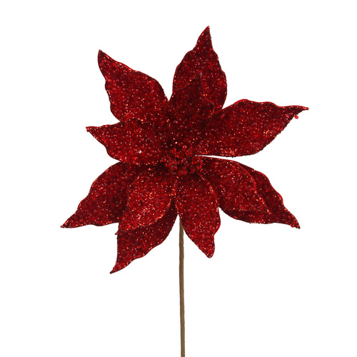 Red Velvet Beaded Poinsettia