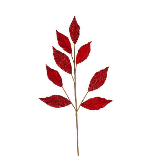 Red Velvet Leaf With Beaded Details 