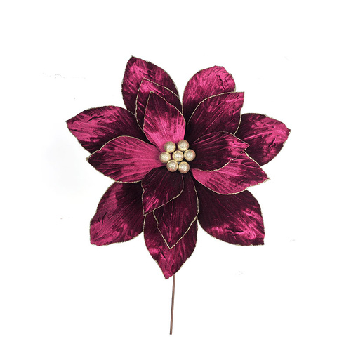 Plum Poinsettia W/Rose Gold Glitter