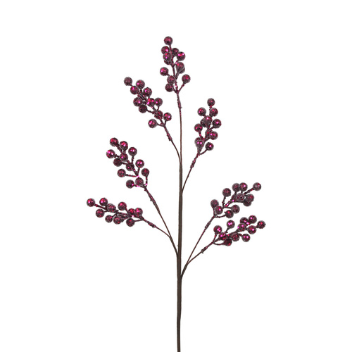 Plum Pink Berry Stem W/Sugar Finish