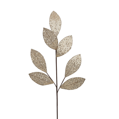 Champagne Sequin Leaf Stem
