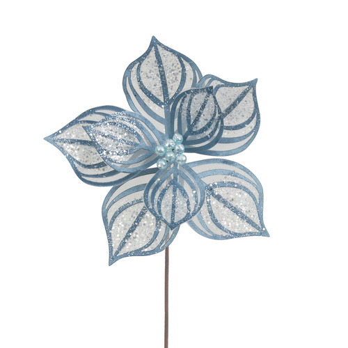 Blue Denim Lace Poinsettia 