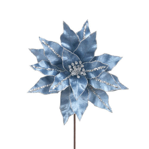 Arctic Blue Velvet Poinsettia 