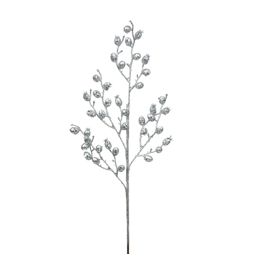 Silver Glitter Berry Stem