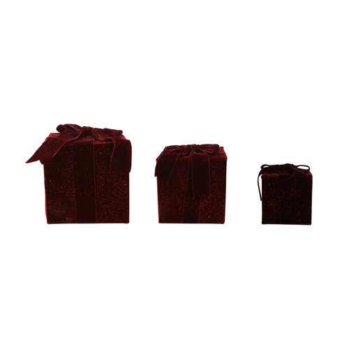 Burgundy Velvet Gift Box Set