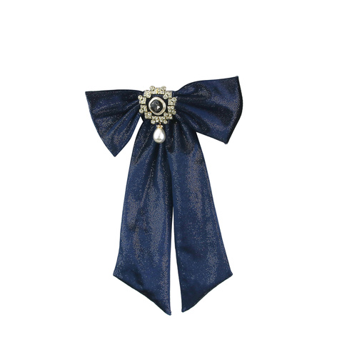 Navy Bow W/Jewelled Centre