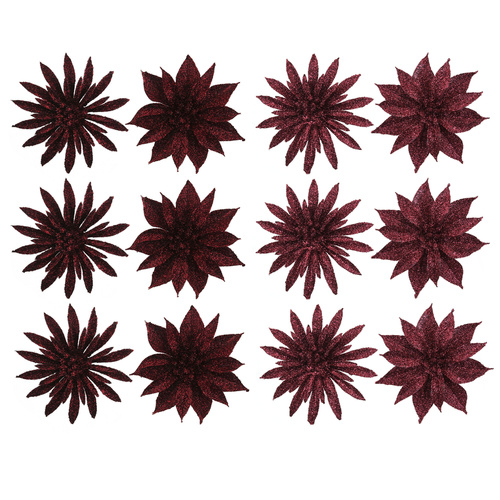 Spicy Plum Glitter Flowers