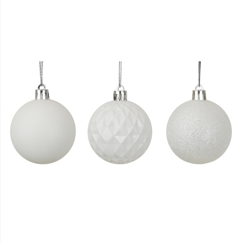 White Shatterproof Baubles
