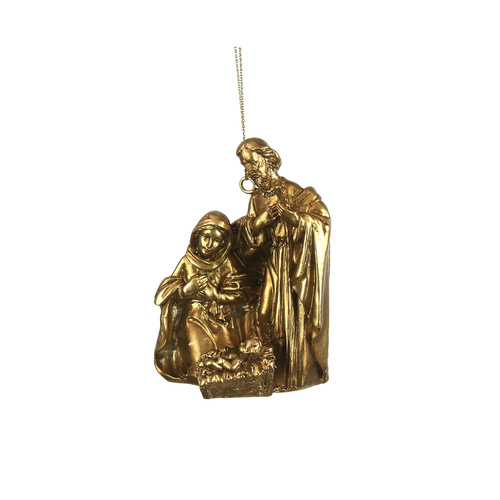 Antique Gold Resin Holy Family
