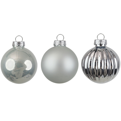 Silver Glass Baubles