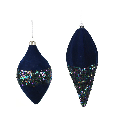 Navy Flocked Finial