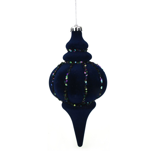 Navy Flocked Finial