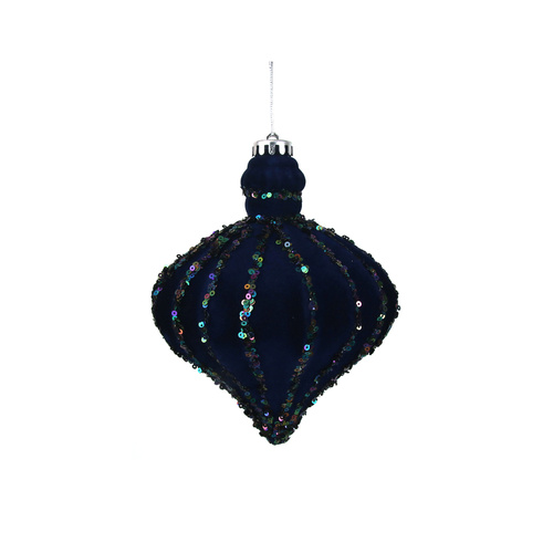 Navy Flocked Finial