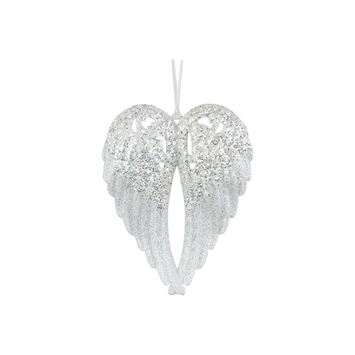 White Angel Wing Tree Ornament