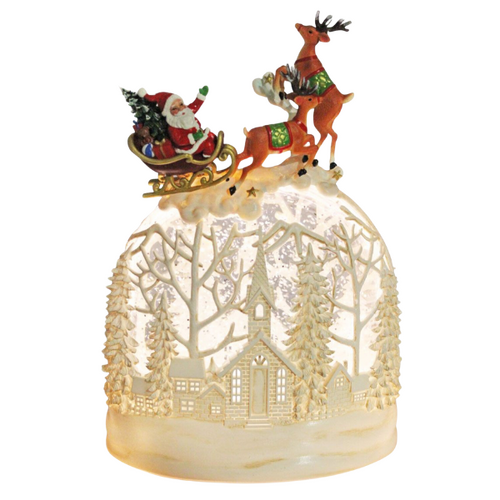 Church Scene Lantern w/ Sleigh