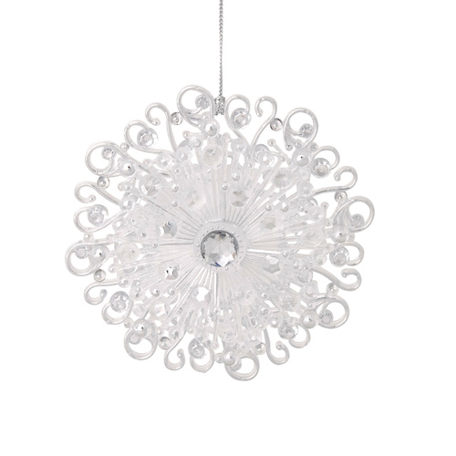 Acrylic Silver Flower Decoration Assorted