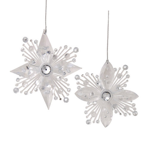 Clear Acrlyic Pearl Poinsettia Decoration