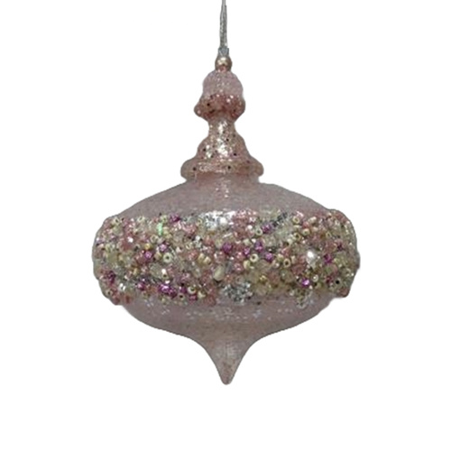 Pink Crusted Onion Ornament