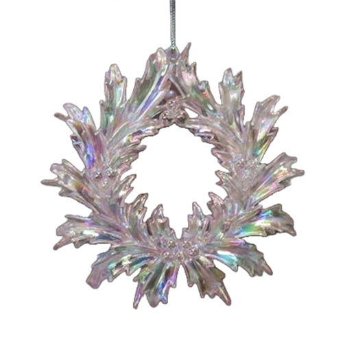 Irridescent Pink Wreath Ornament