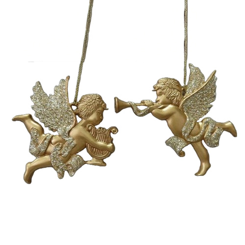 Golden Cherub Hanging Ornament
