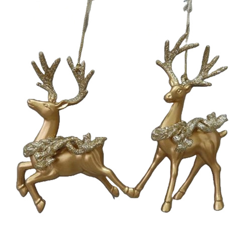 Gold Reindeer Hanging Ornament