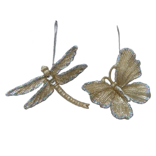 Acrylic Champagne Butterfly/Dragonfly Assorted