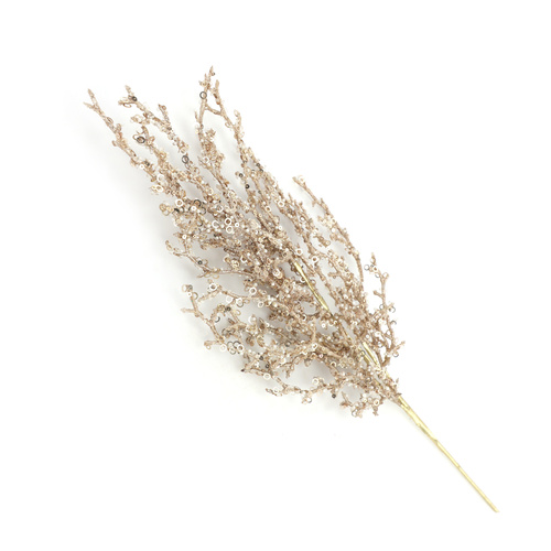 Champagne Glitter Branch Spray