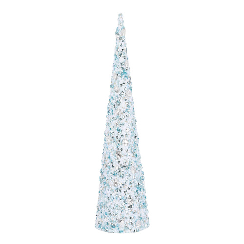 Blue Paper Glitter Cone Tree